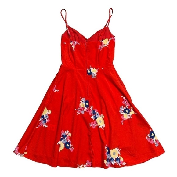 Modcloth Living Lightheartedly Red Floral Mini Dress 00 - Picture 11 of 11